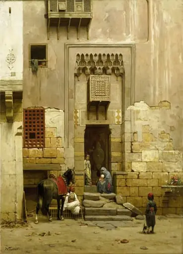 The Courtyard of a house in Cairo, by Willem de Famars Testas