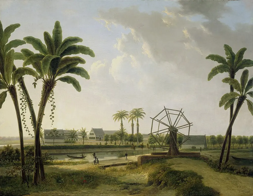 View of the Coffee Plantation Marienbosch in Surinam, by Willem de Klerk