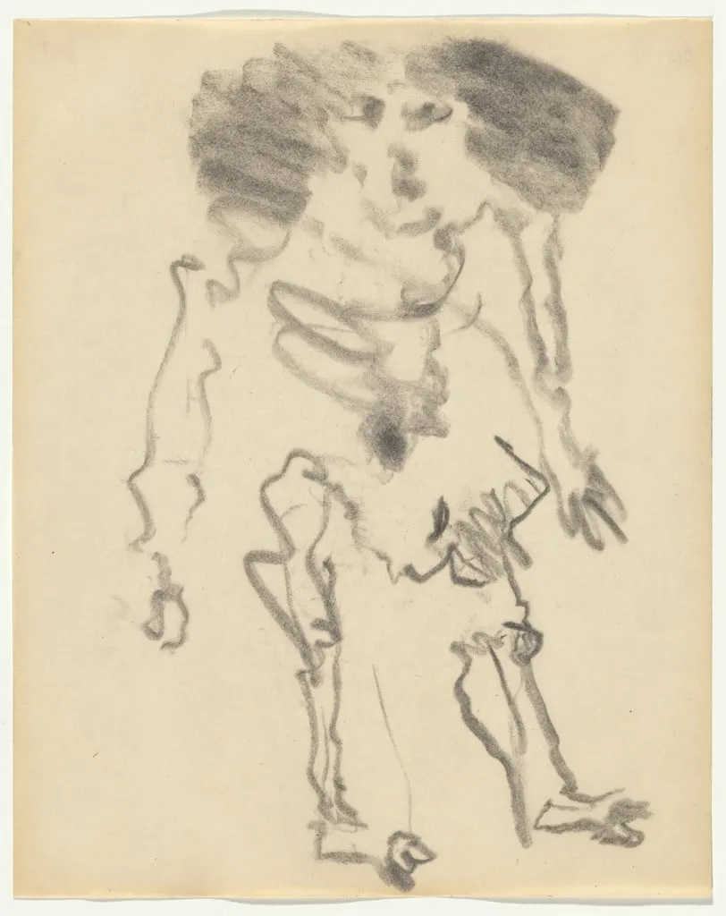 Untitled, by Willem de Kooning, charcoal, 1966