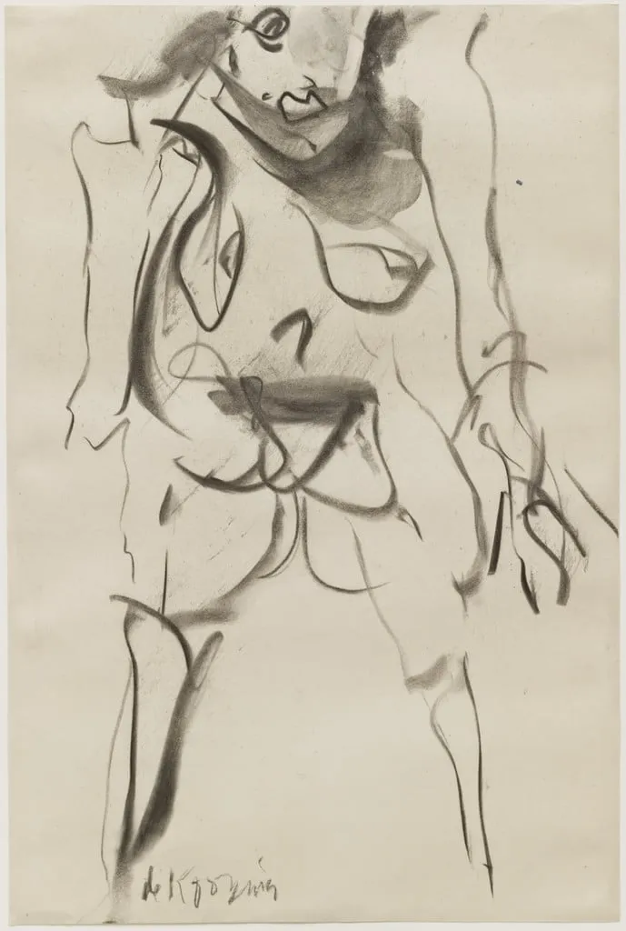 Untitled, by Willem de Kooning, charcoal, 1968