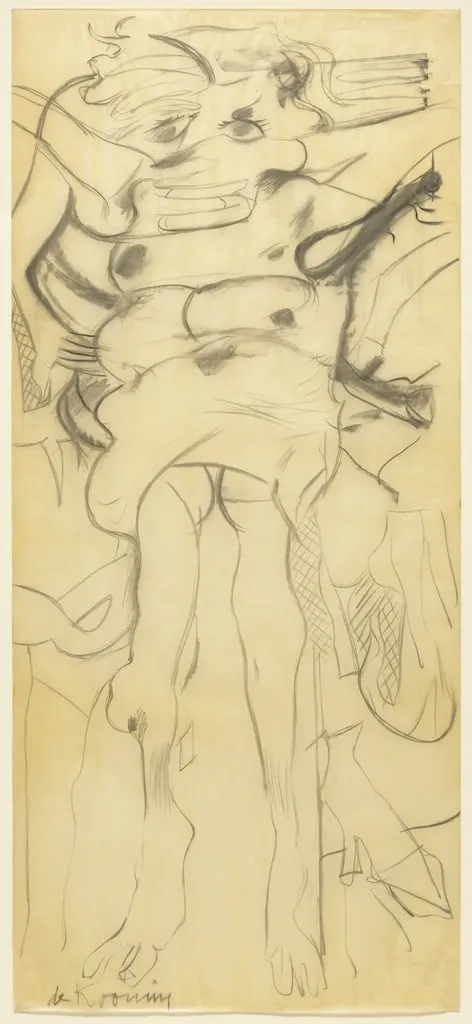 Untitled, by Willem de Kooning, charcoal, 1965