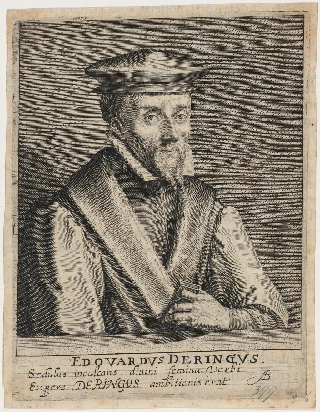 Edward Dering, Puritan Divine, by Willem de Passe, ink, 1620