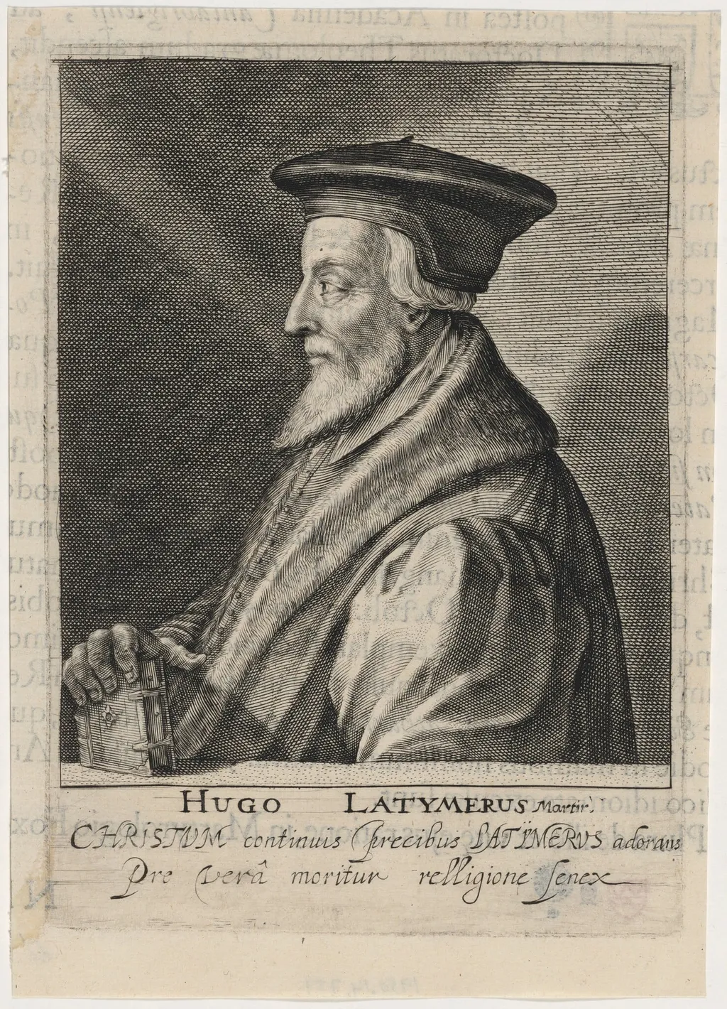 Hugh Latimer, Bishop of Worcester, Protestant Martyr, by Willem de Passe, ink, 1620