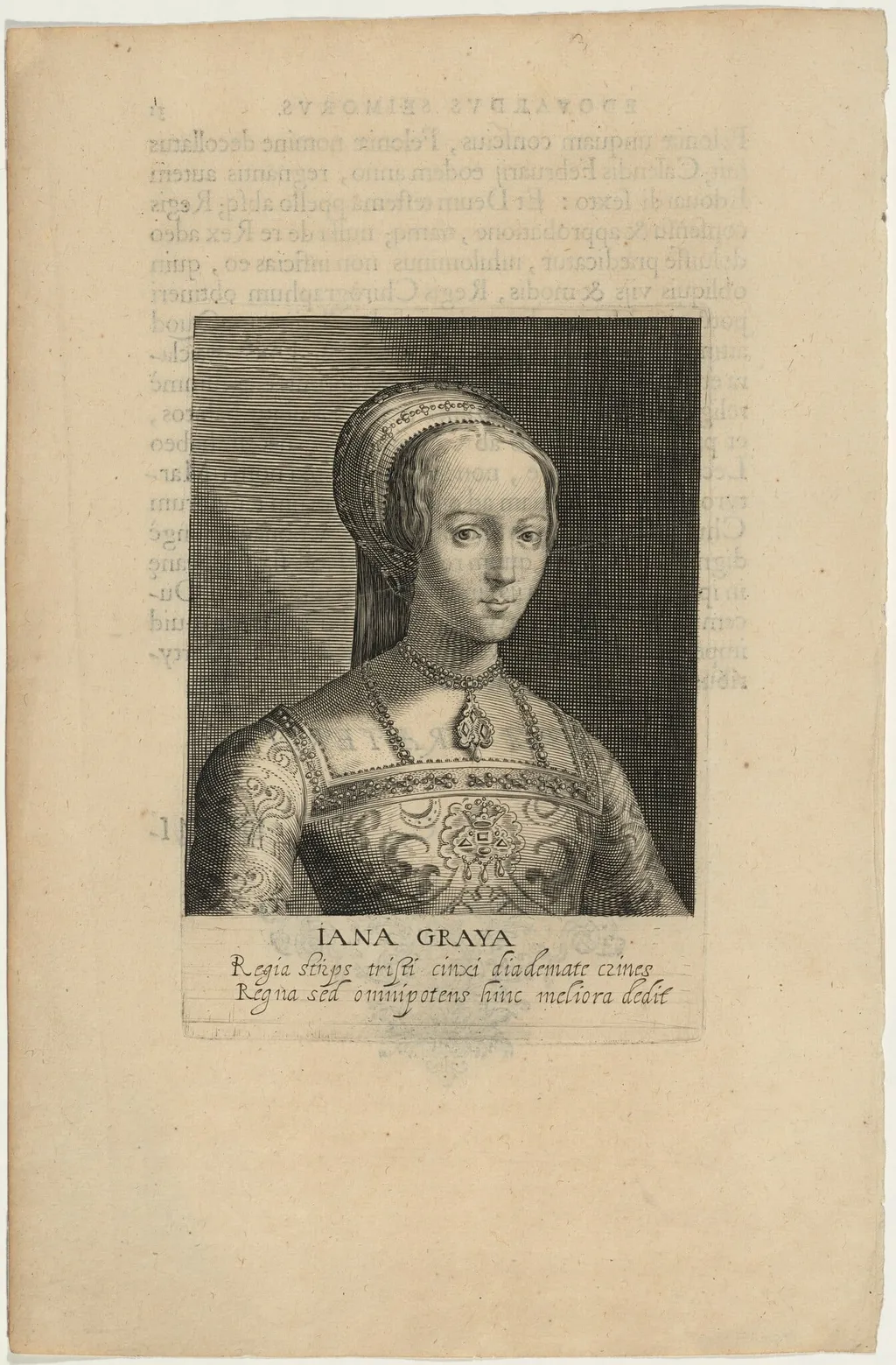 Lady Jane Grey, by Willem de Passe, ink, 1620