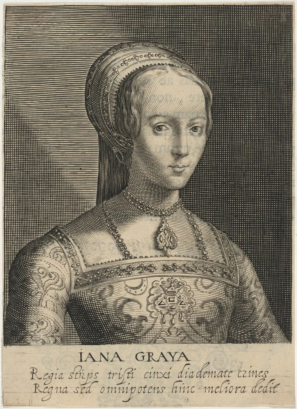 Lady Jane Grey, by Willem de Passe, ink, 1620