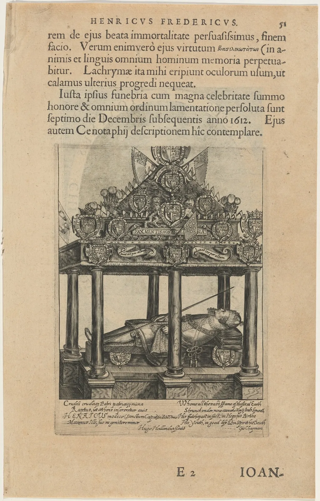 Prince Henry's Hearse, by Willem de Passe, ink, 1620