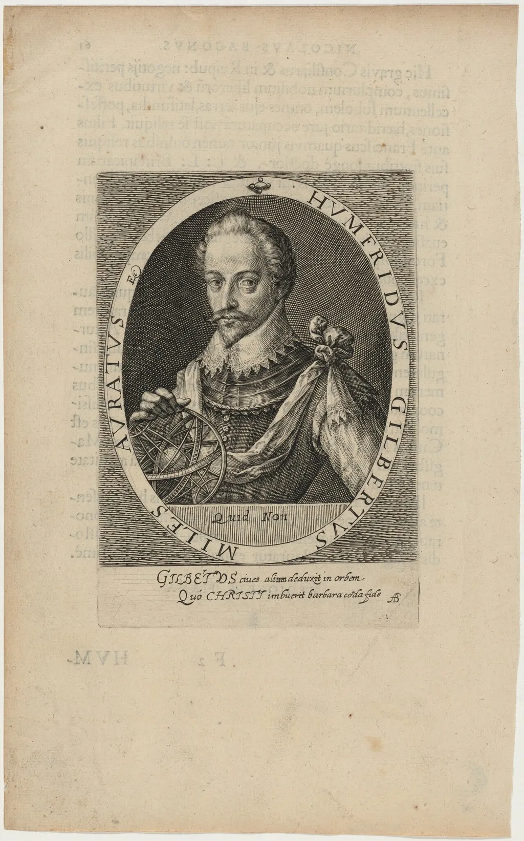 Sir Humphrey Gilbert, by Willem de Passe, ink, 1620