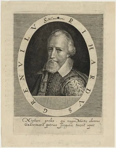 Sir Richard Grenville, Naval Commander, by Willem de Passe