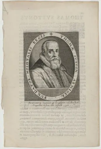 Thomas Sutton, Founder of the Charterhouse, by Willem de Passe