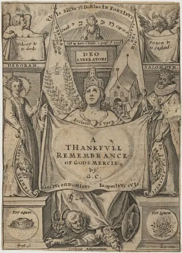 Title Page, A Thankful Remembrance of God's Mercie, by George Carleton, by Willem de Passe