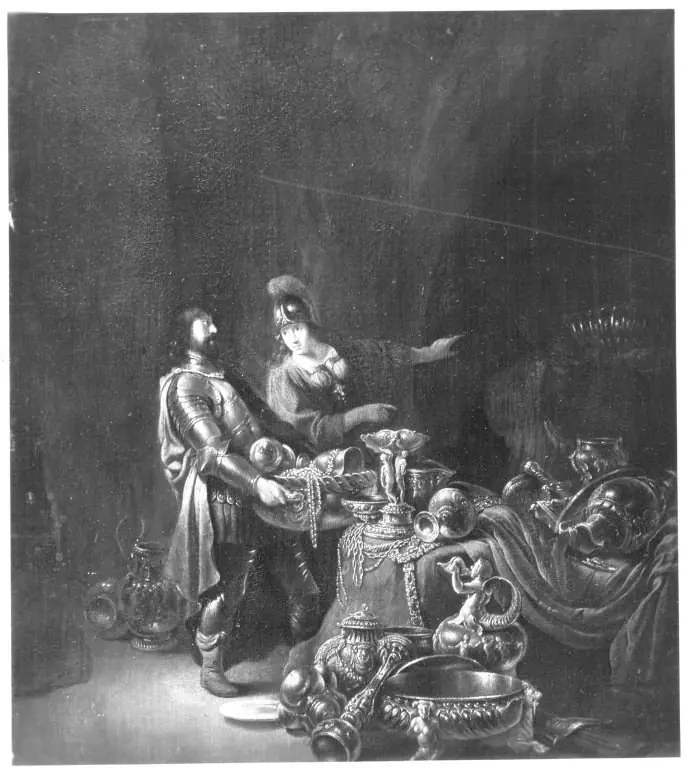 Odysseus und Athene verbergen die trojanische Beute, by Willem de Poorter