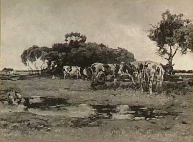 Weide met koeien, by Willem de Zwart