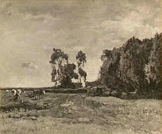 Weide met koeien, by Willem de Zwart, oil, 1900