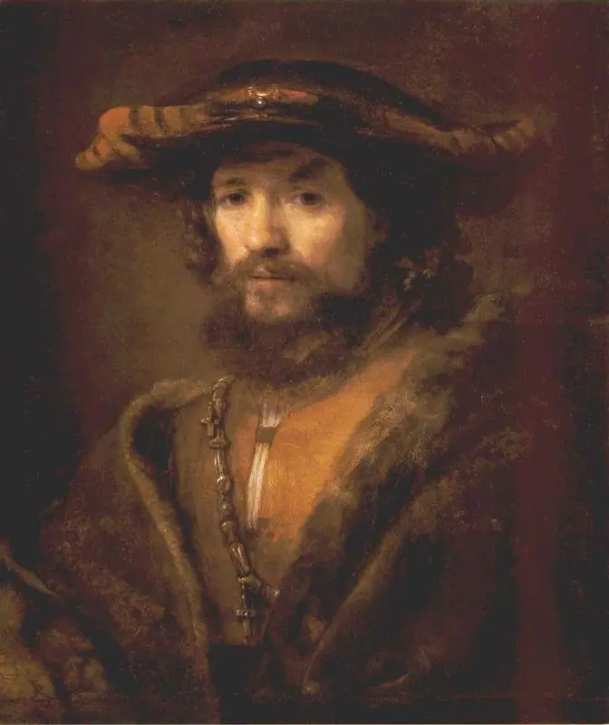 Bust of man wearing a large-brimmed hat, by Willem Drost, 1654