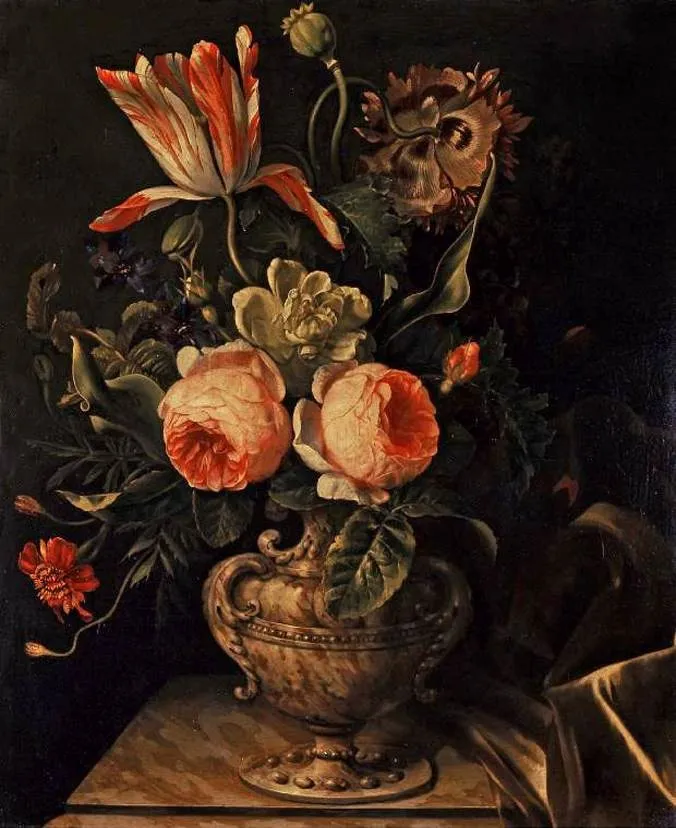 A vase of flowers, by Willem Frederiksz van Royen, oil, 1650