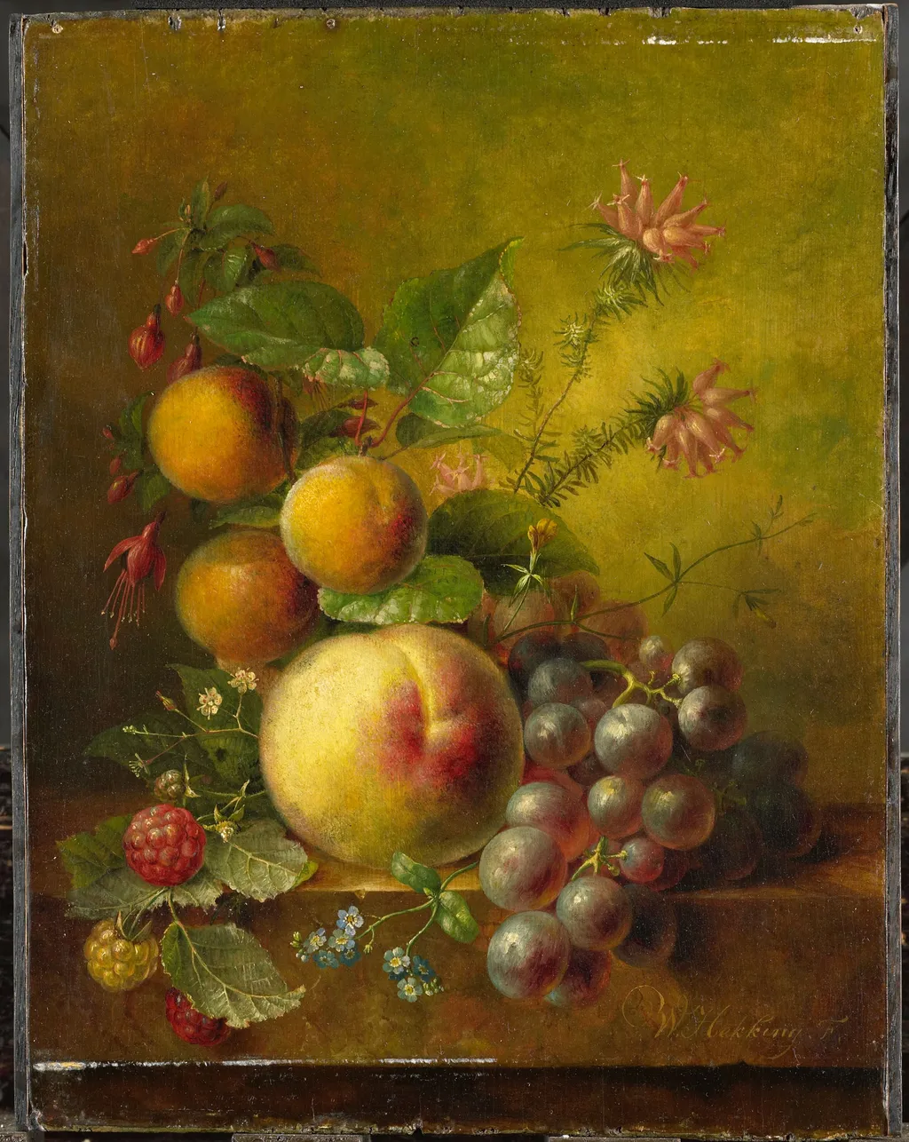 Still Life with Fruit, by Willem Hekking, oil, 1850