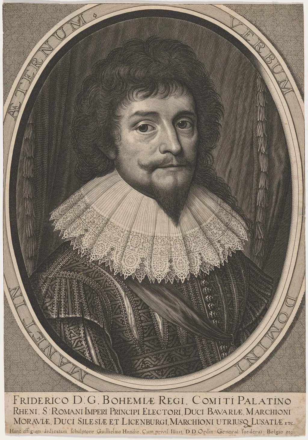 Frederick of Bohemia, by Willem Hondius, ink, 1628