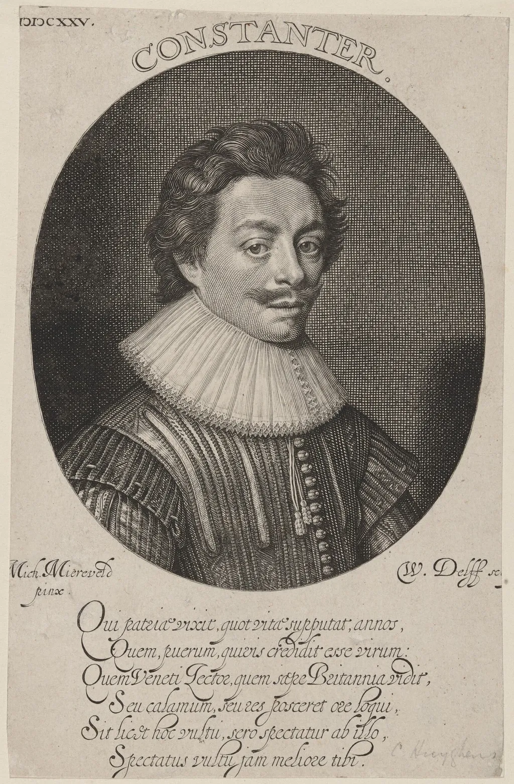 Constantin Huygens, by Willem Jacobsz Delff, ink, 1625