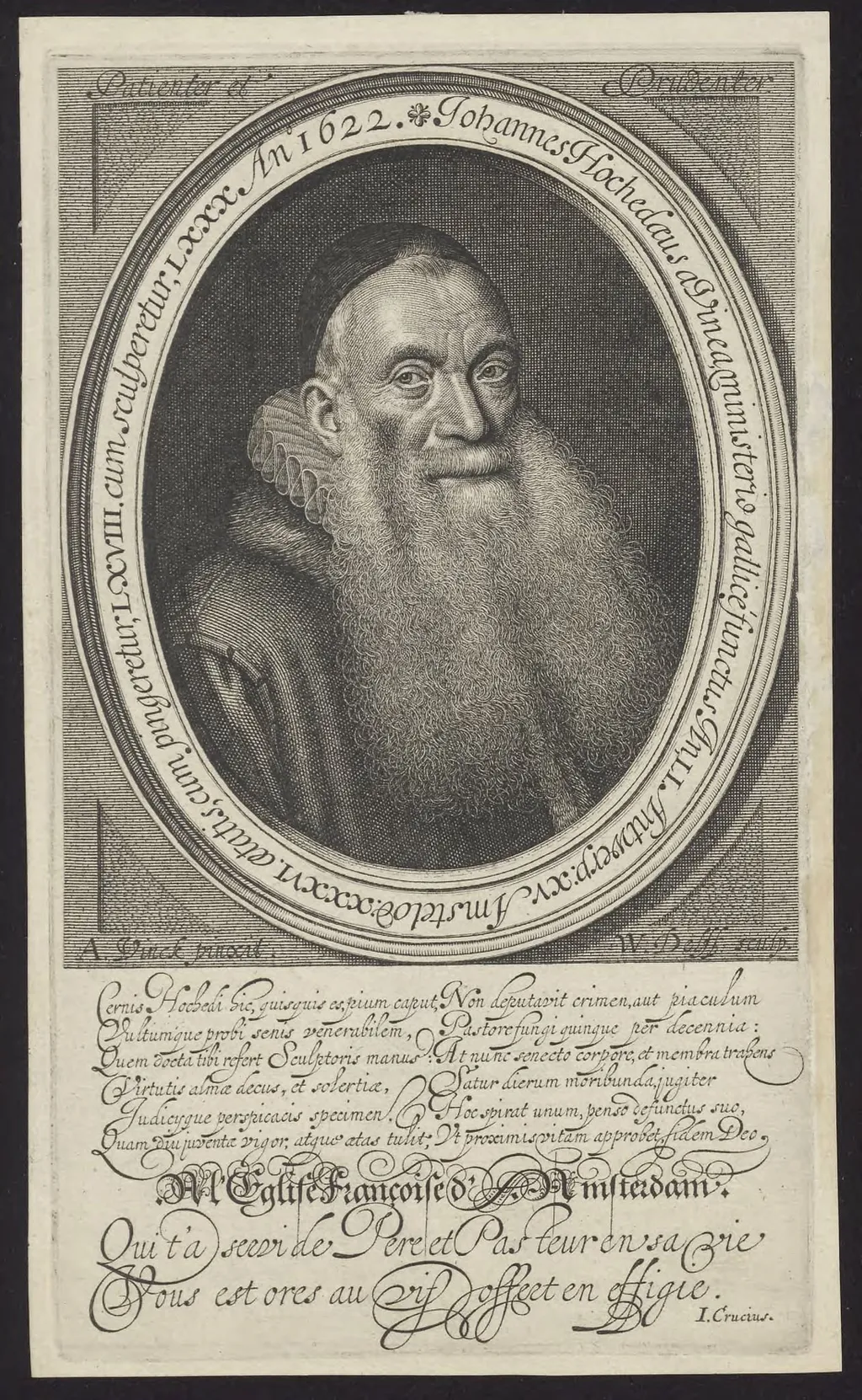 Portrait of Johannes Hochedaeus, Walloon minister in Amsterdam, by Willem Jacobsz., Delff, unspecified