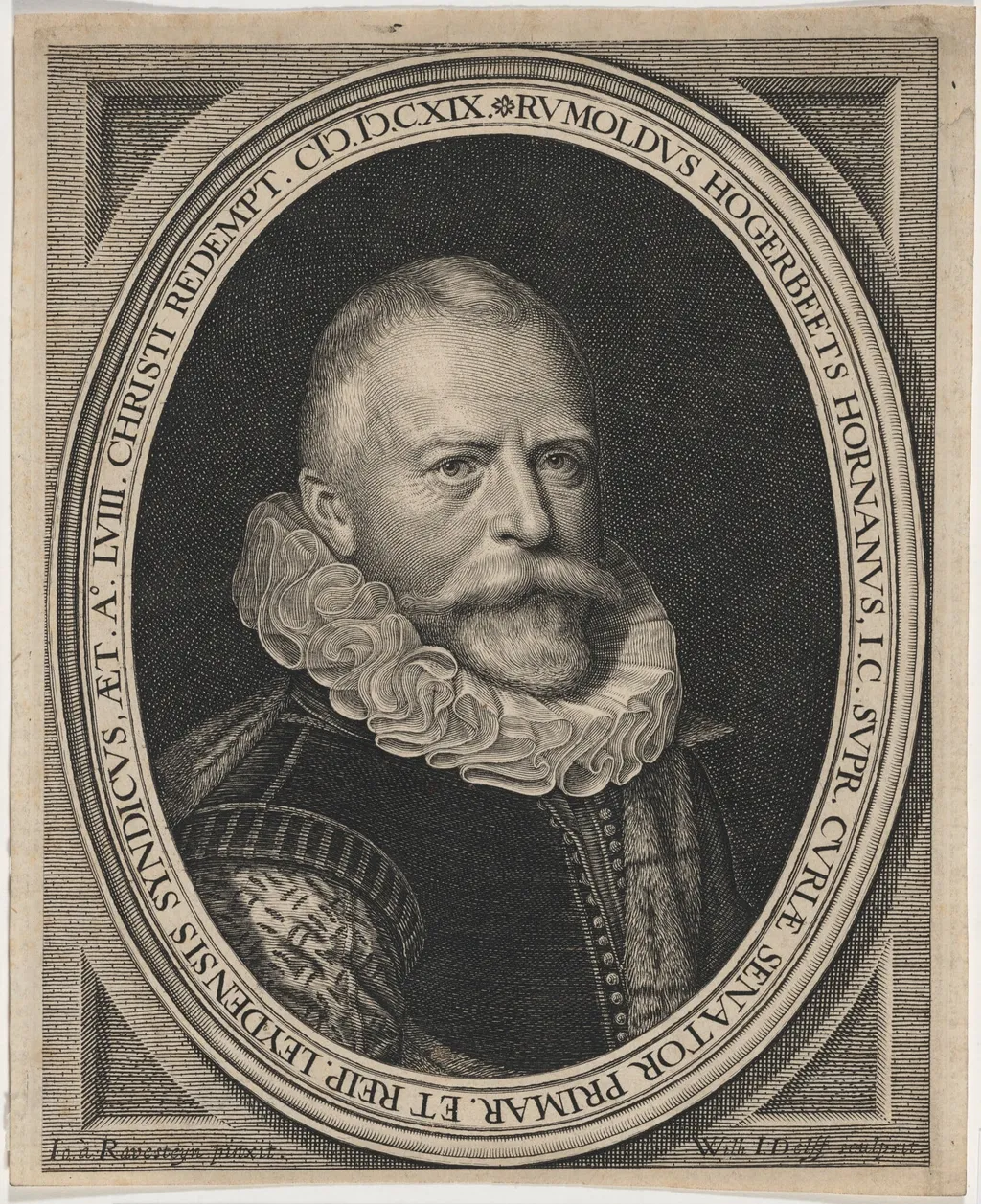 Rumoldus Hogerbeets Hornanus, by Willem Jacobsz Delff, ink, 1619