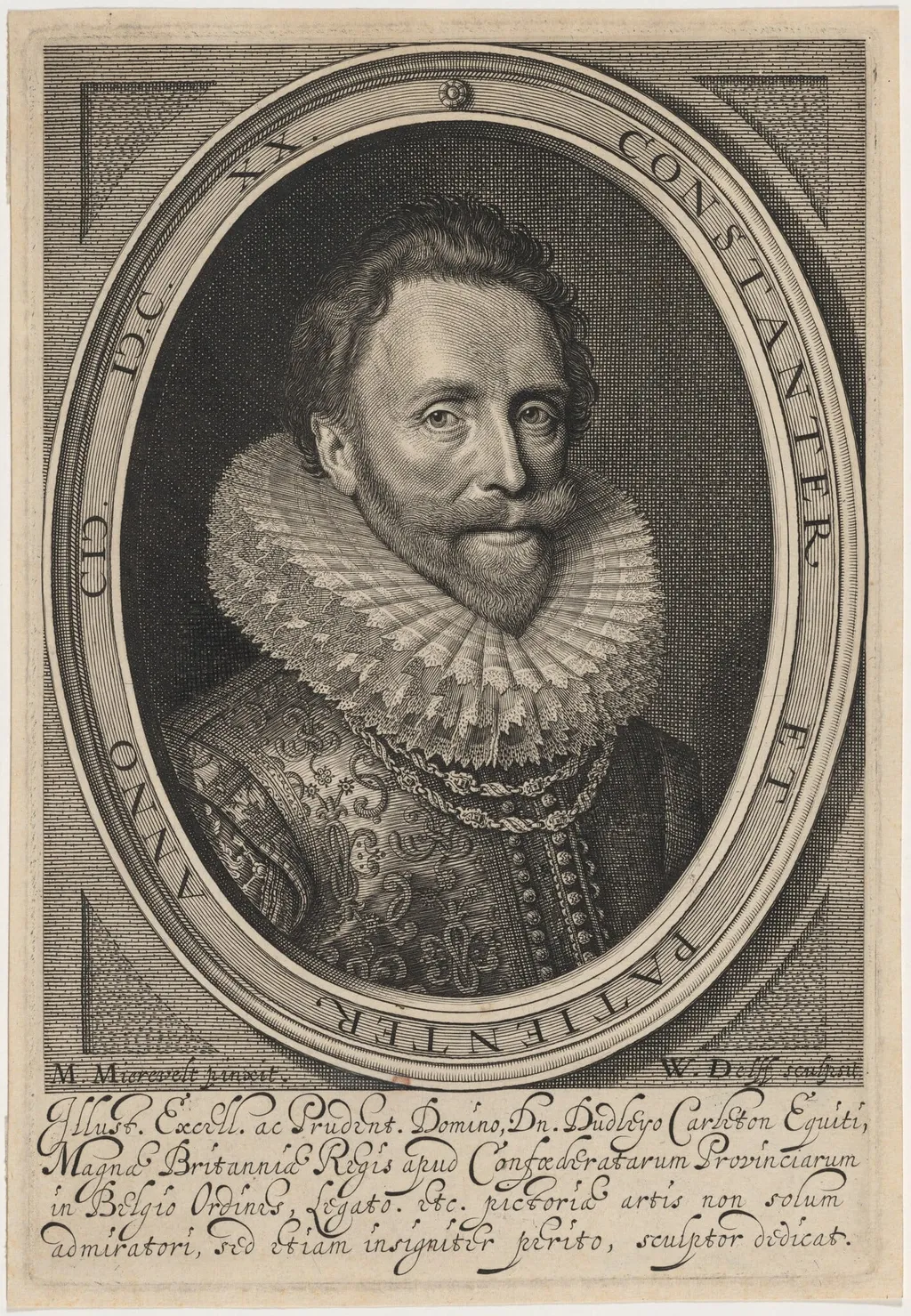 Sir Dudley Carleton, Viscount Dorchester, by Willem Jacobsz Delff, ink, 1609