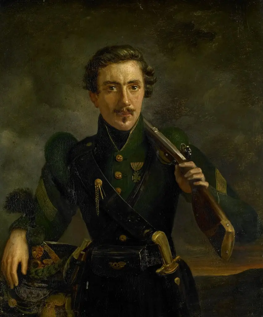Self Portrait in the Uniform of the Jagers, by Willem Jodocus Mattheus Engelberts