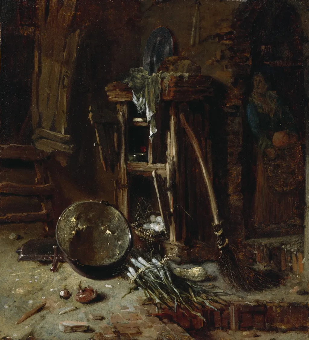 A Kitchen Corner, by Willem Kalf, oil, 1643