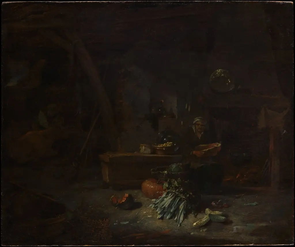 Interior of a Kitchen, by Willem Kalf