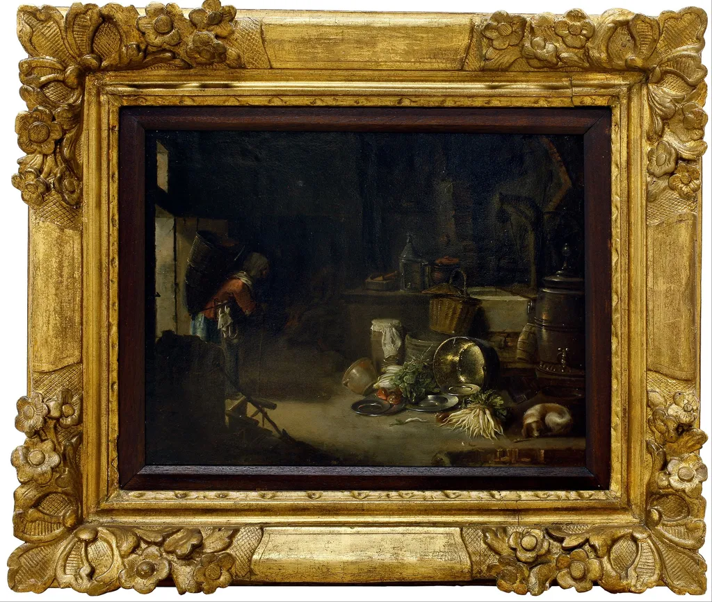 Kitchen Interior, by Willem Kalf, unspecified, 1666