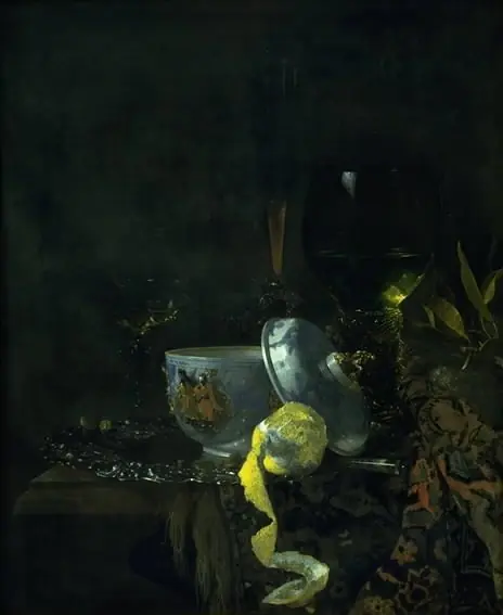 Pronk Still Life with a Chinese Sugar Bowl, by Willem Kalf