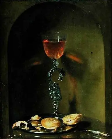 Still Life with Bread and Wine Glass