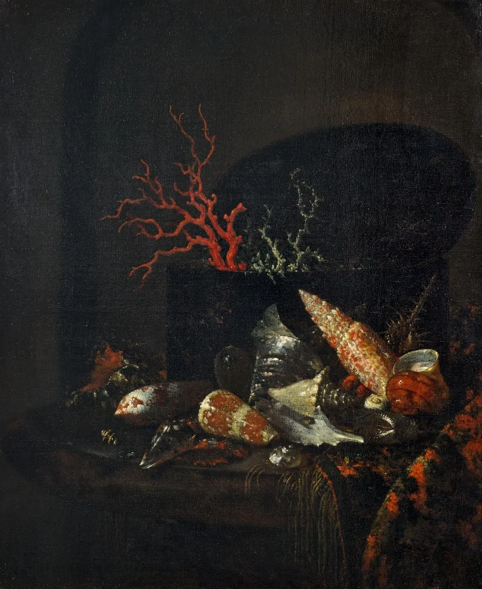 Stillleben mit Meerschnecken, by Willem Kalf, oil, 1652