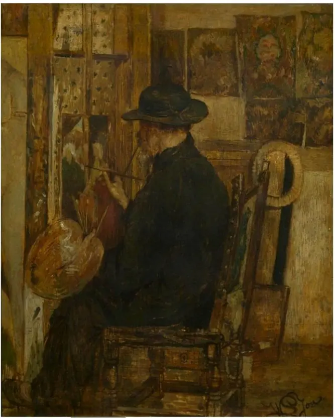 Self-portrait in his studio, by Willem Linnig Junior