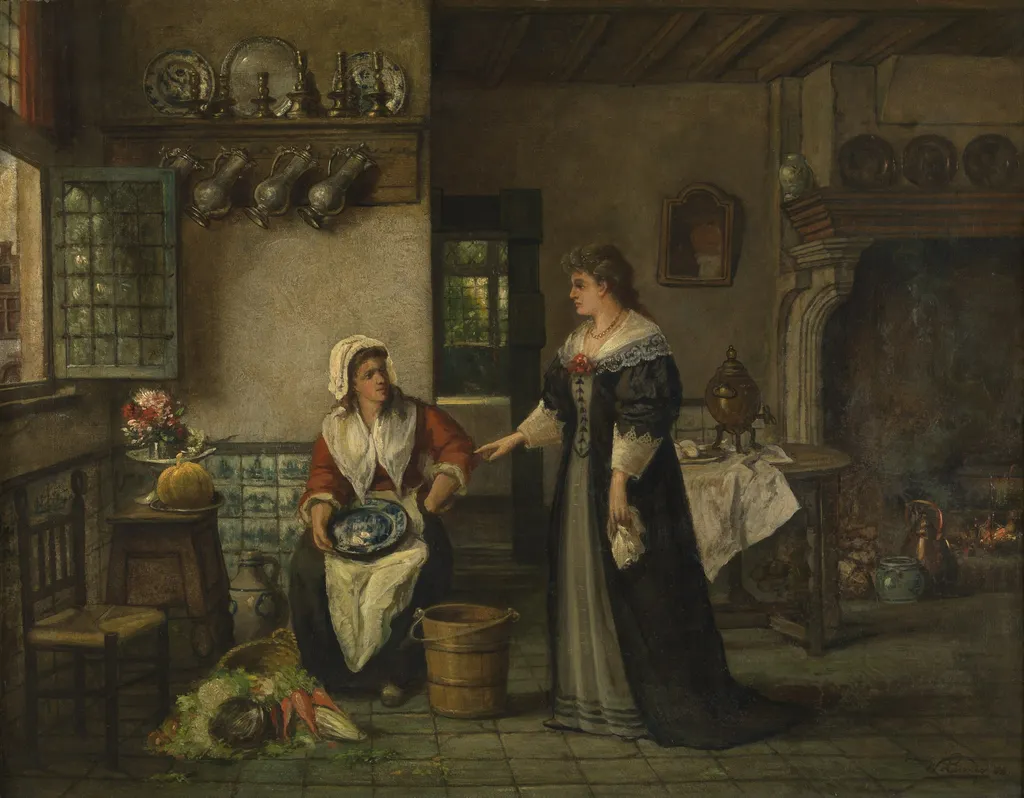 Kitchen, by Willem Linnig the Elder, oil