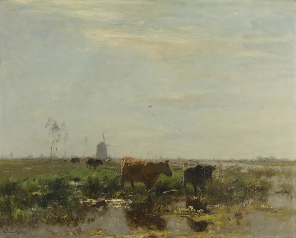 Meadow with Cows by the Water