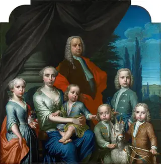 Willem Philip Kops, with his Wife and Children, by Frans Decker