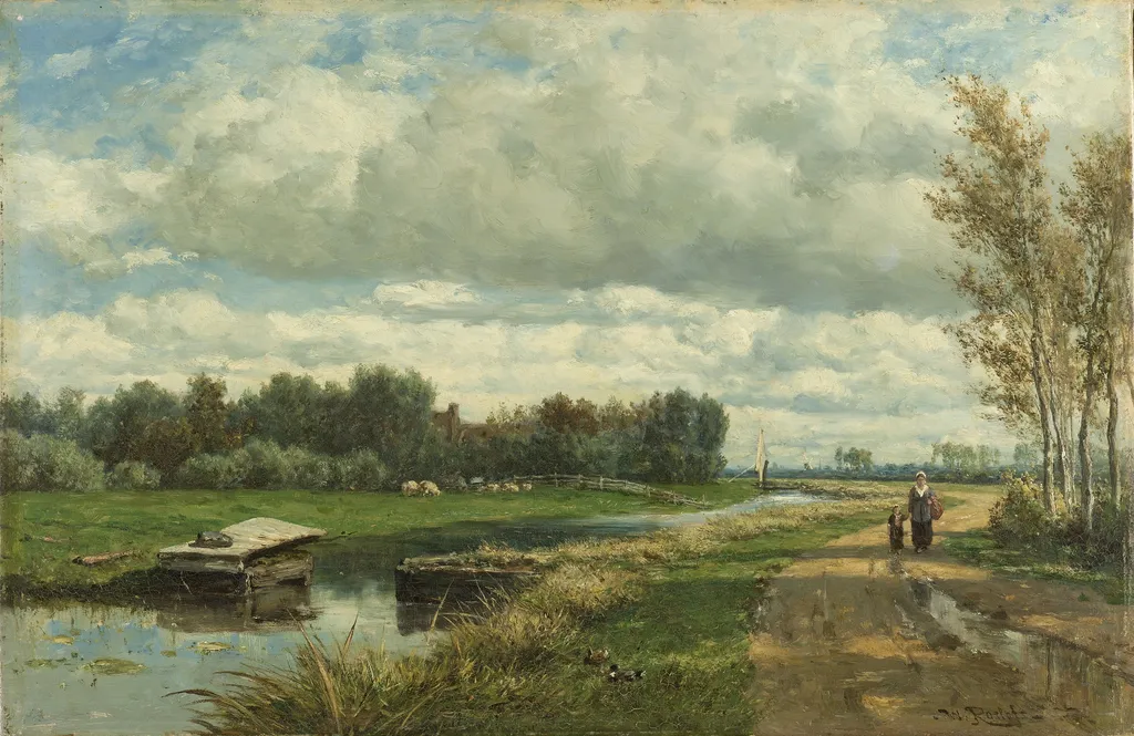 Landscape in the Environs of The Hague, by Willem Roelofs, oil, 1870