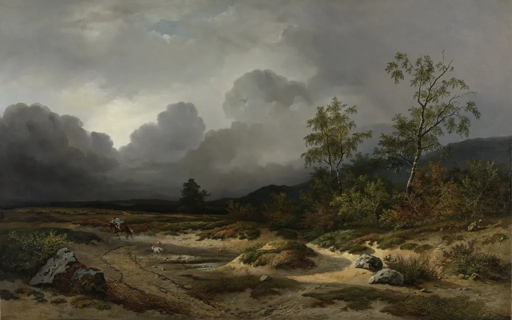 Landscape with a Thunderstorm Brewing, by Willem Roelofs, oil, 1850