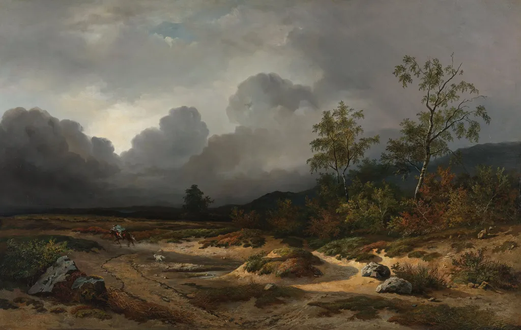 Landscape with a Thunderstorm Brewing, by Willem Roelofs, unspecified, 1850