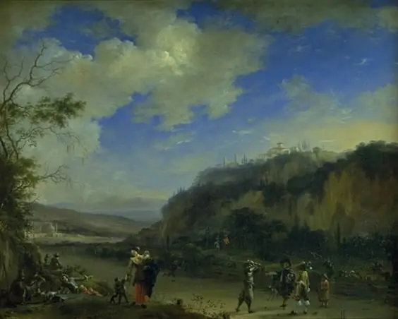 Landscape with Gentlemen Playing Pall-Mall, by Willem Schellinks