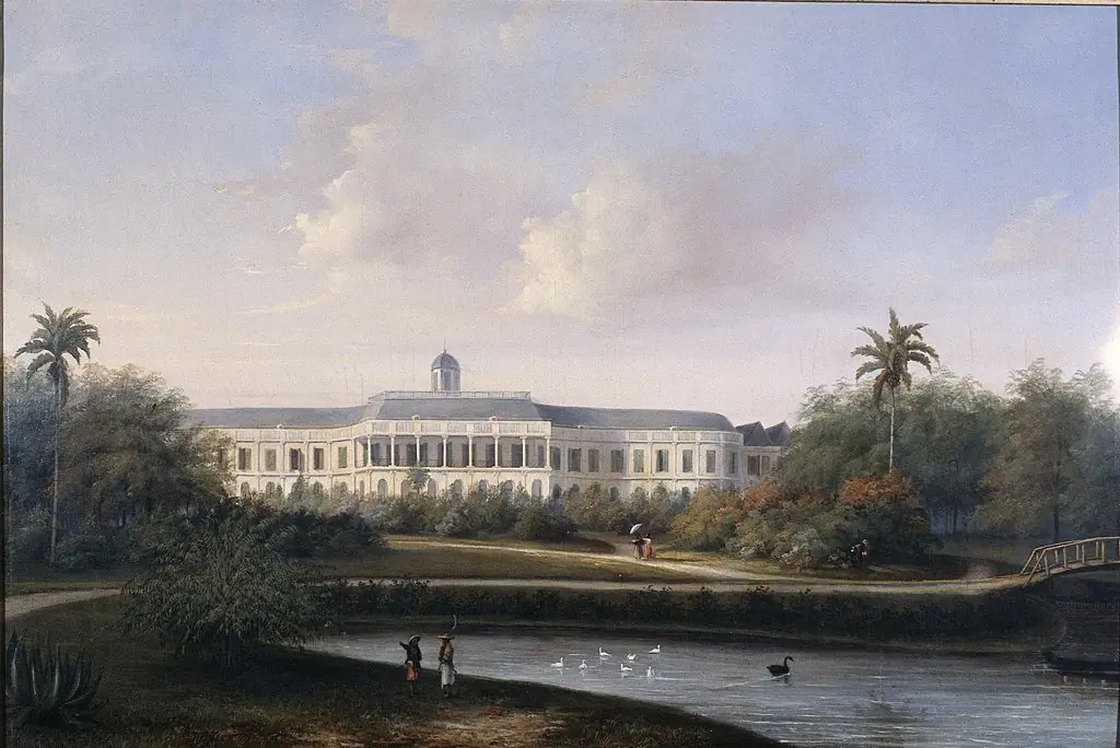 Rear View of Buitenzorg Palace before the Earthquake of 10 October 1834, by Willem Troost