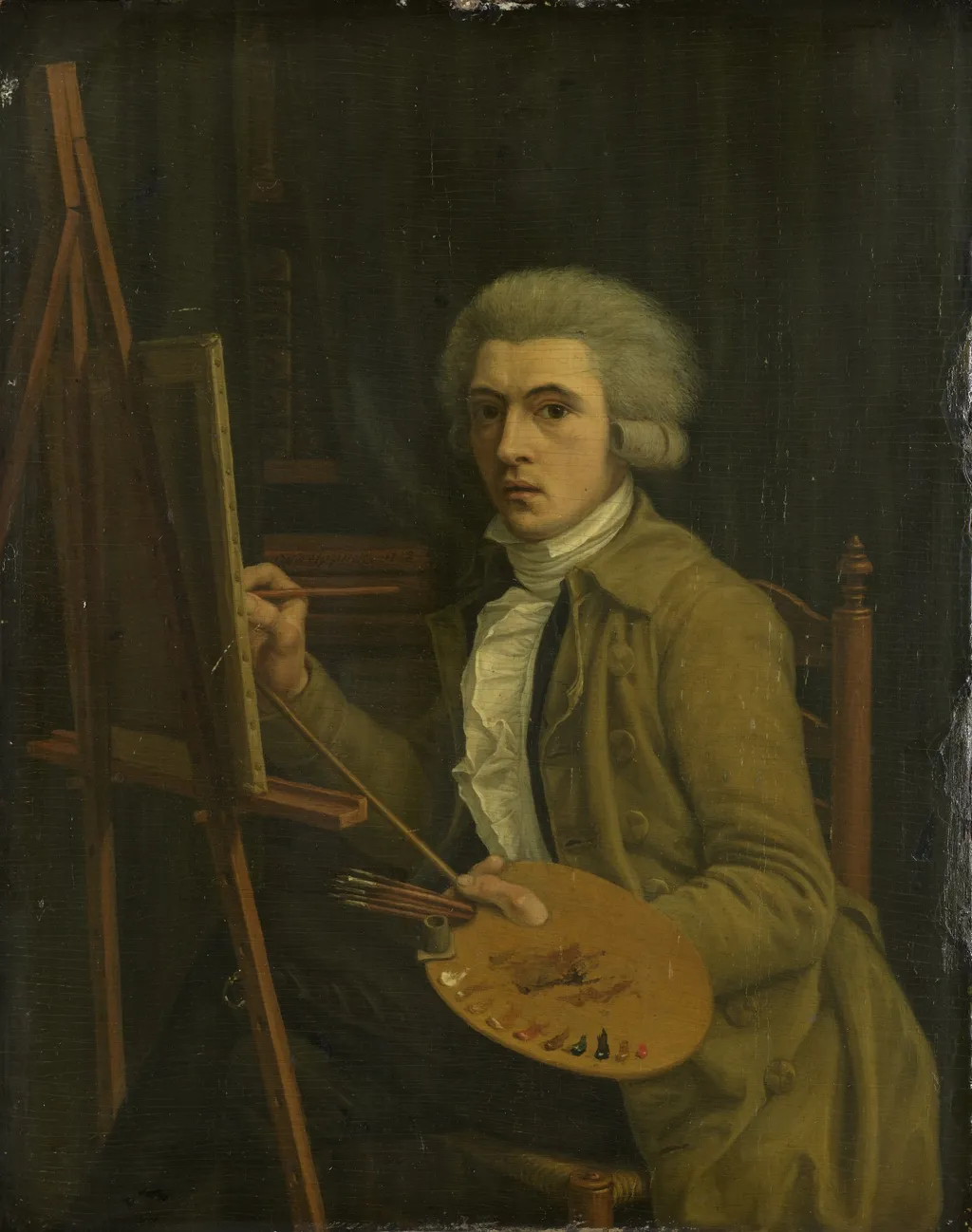 Portrait of a Painter, probably the Artist himself, by Willem Uppink, oil, 1794