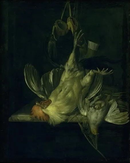 A Dead White Cock, by Willem van Aelst, oil, 1662