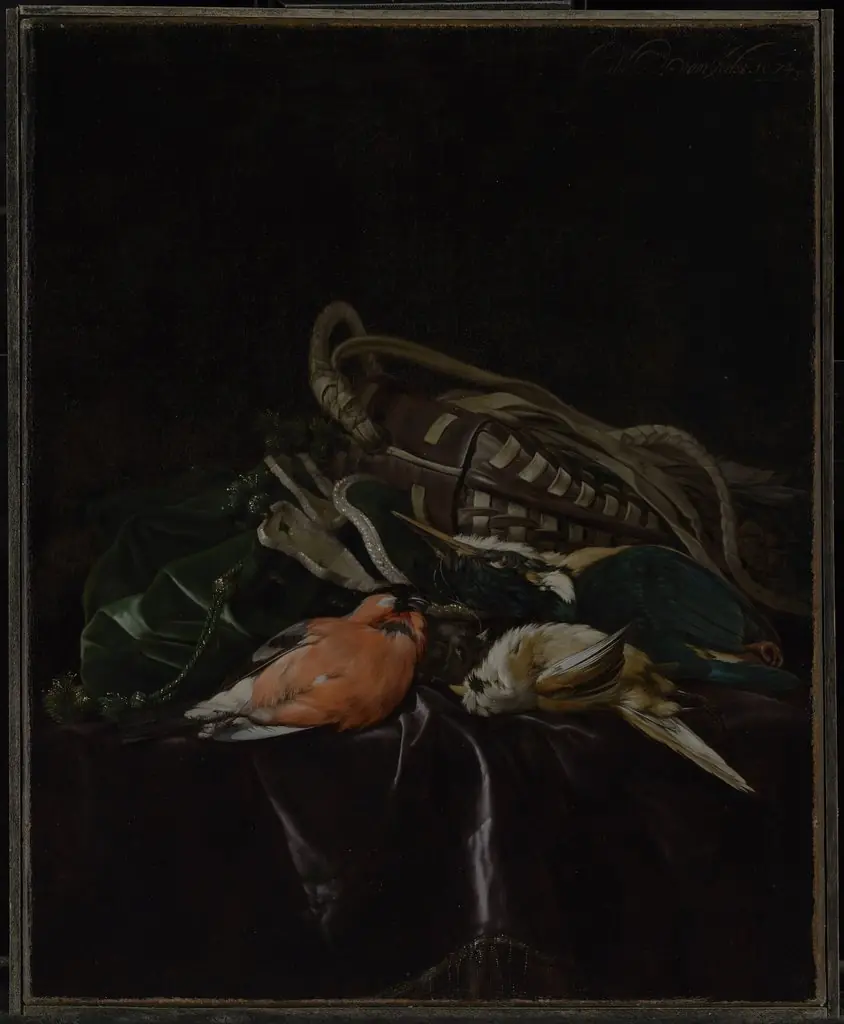Still Life with Dead Birds and Game Bag, by Willem van Aelst