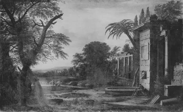Landschaft mit Ruinen und Personenstaffagen, by Willem van Bemmel