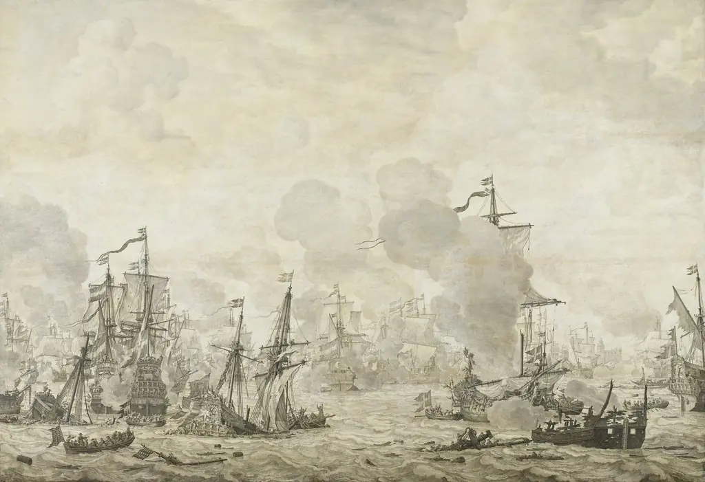 Episode from the Battle of the Sound between the Dutch and Swedish fleets, 8 November 1658, by Willem van de Velde the elder