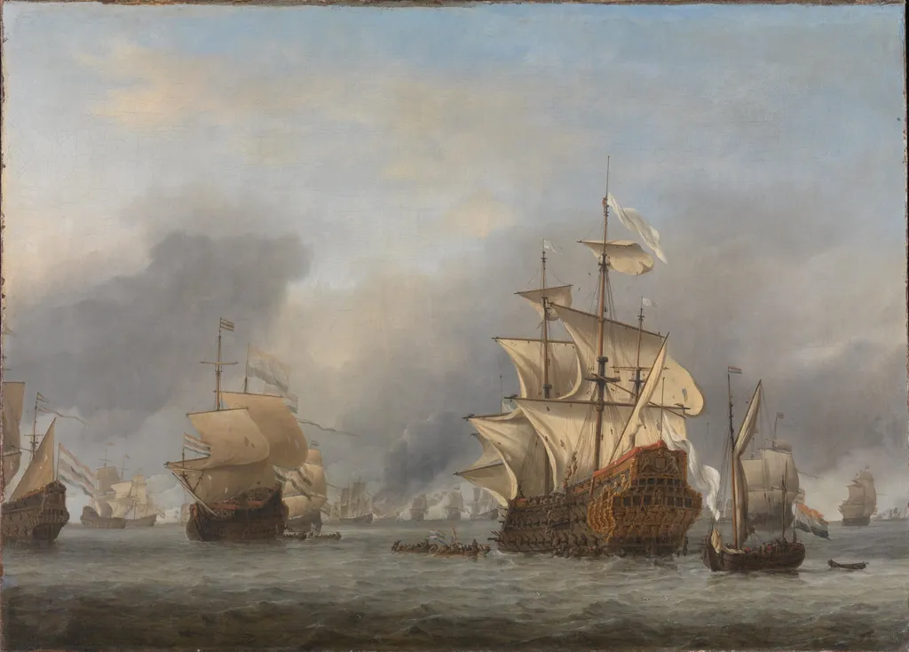 De verovering van de Royal Prince, by Willem van de Velde the Younger, unspecified, 1670