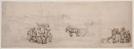 Dune Scene with Peasant Figures, by Willem van de Velde the Younger