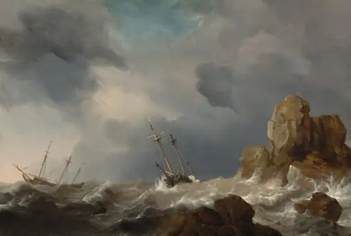 Ships in a Gale, by Willem van de Velde the Younger