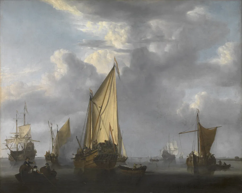 The Canon Shot, by Willem van de Velde the Younger, oil, 1680